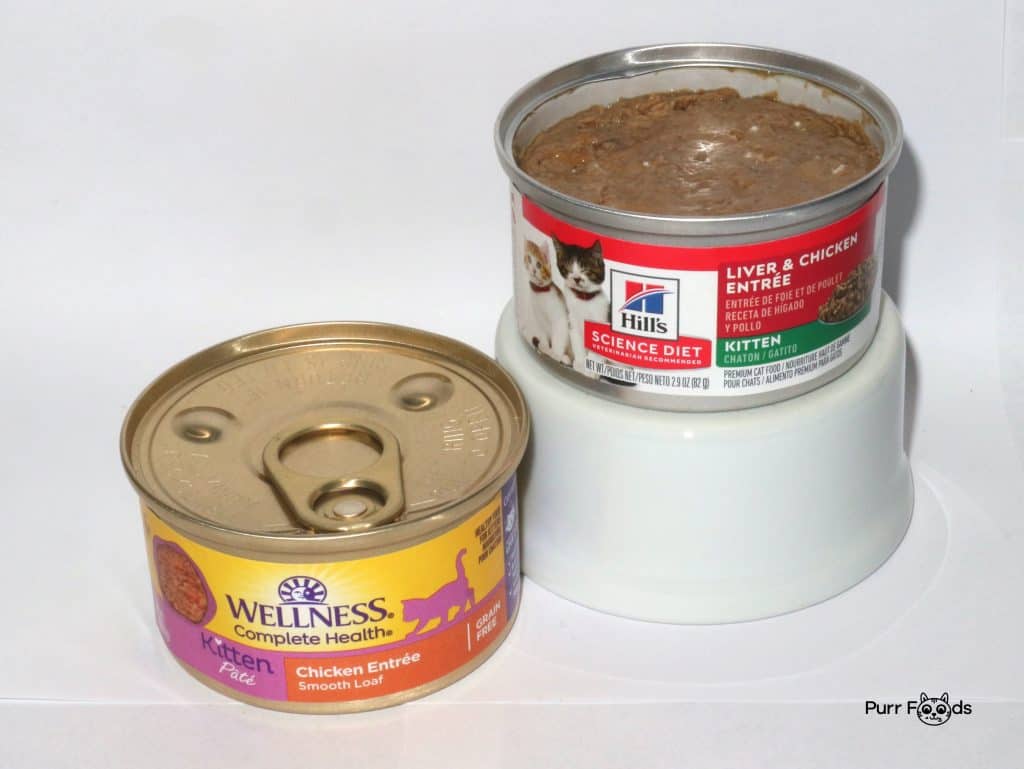 Wellness and Hill's cat foods for gaining weight