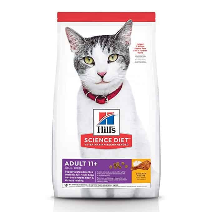 Hill's Science Diet Dry Cat Food, Adult 11+ for Senior Cats, Chicken Recipe