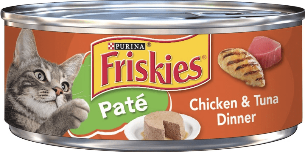 Friskies Classic Pate Chicken & Tuna Dinner Canned Cat Food, 5.5-oz, case of 24